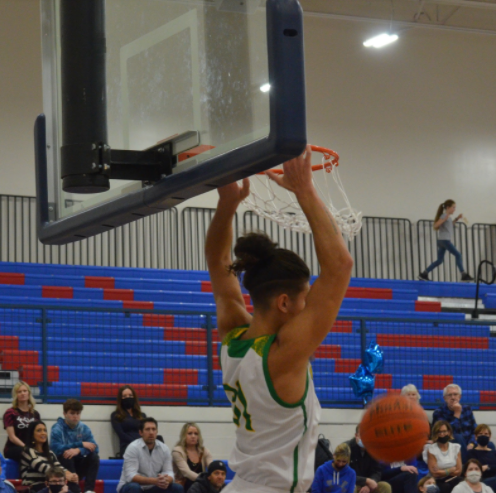 Jalen Skalskiy dunking on the CHS court on a transition play Wednesday night, February 10th.