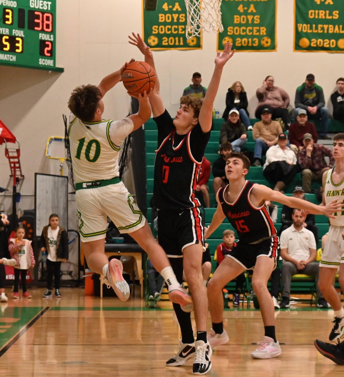 Kenton Ferguson shoots to make a basket.