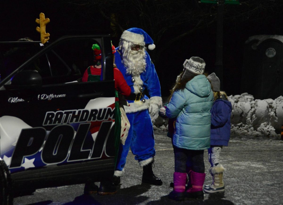 Local Law enforcement dresses up to give out candy.