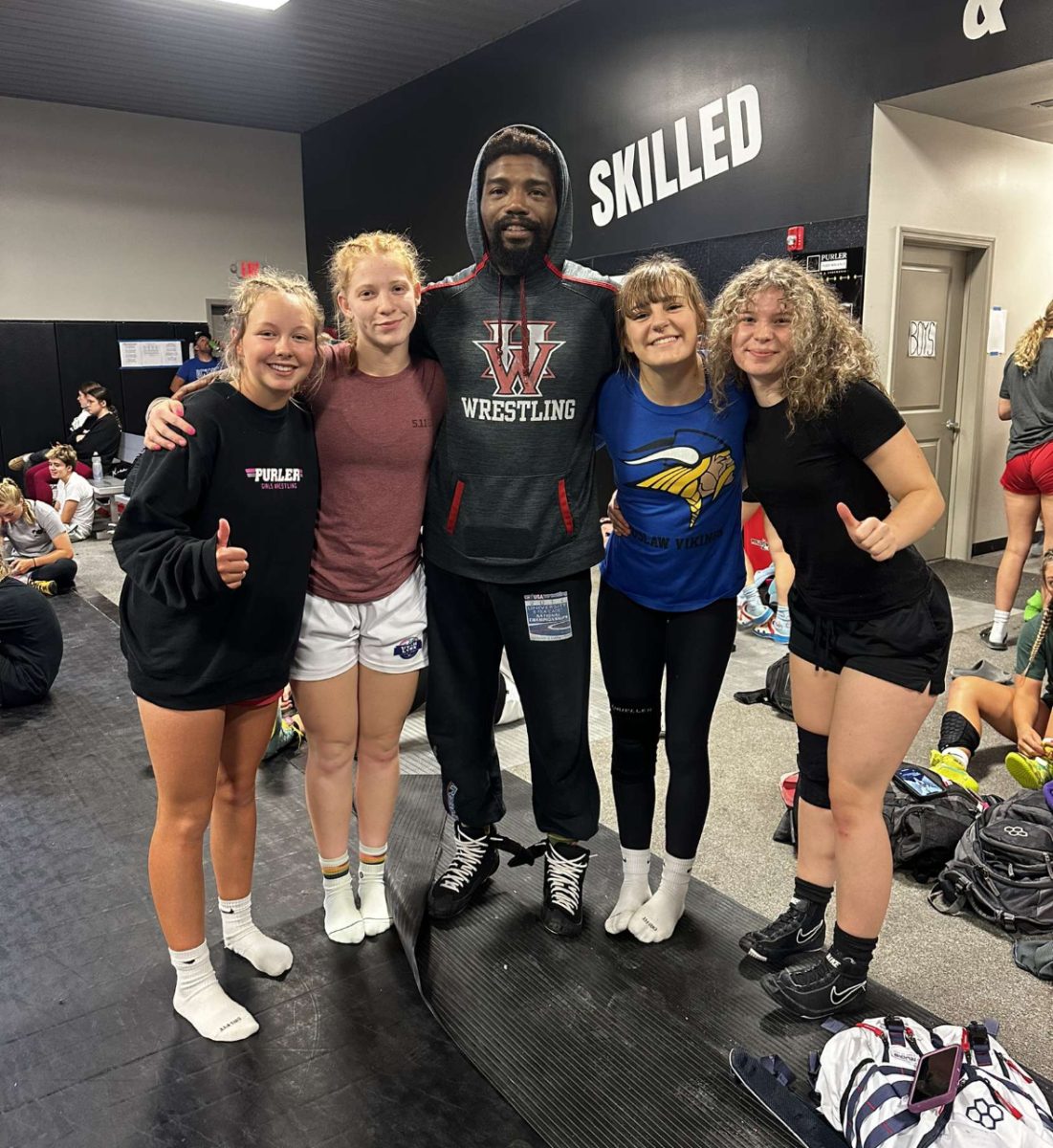 Teagan Patrick, Ella Gillian, Macali Lade, Alex Schroeder at Purler Wrestling Camp