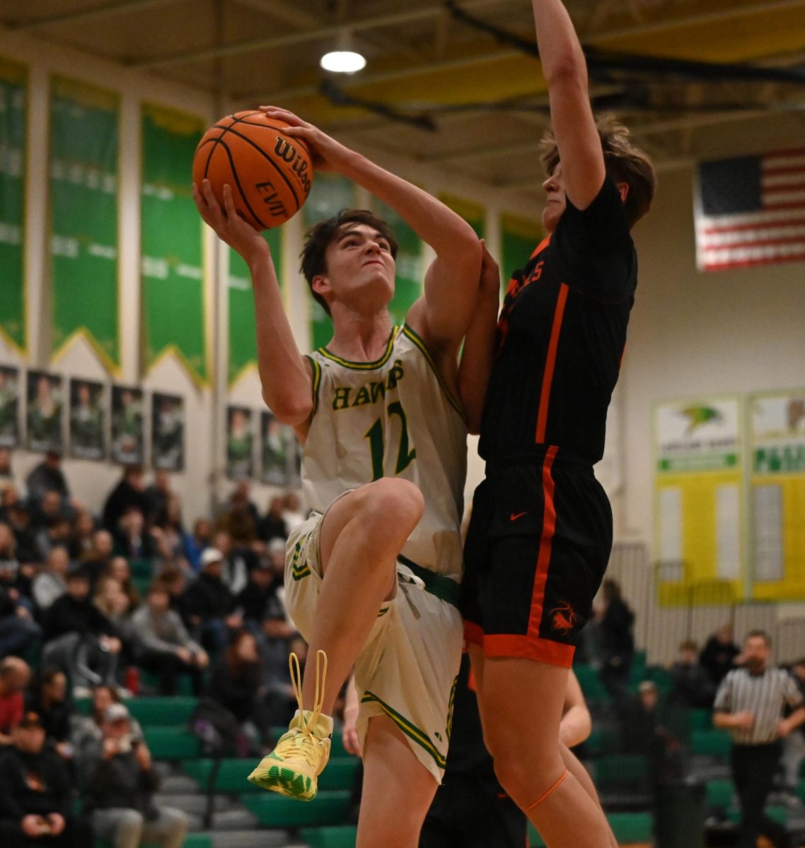 Jaron Yager goes for the lay-up