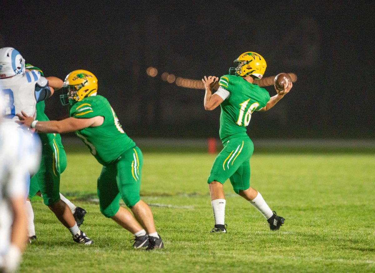 Peyton Hillman throws the ball during their game against West valley on Sep. 12 