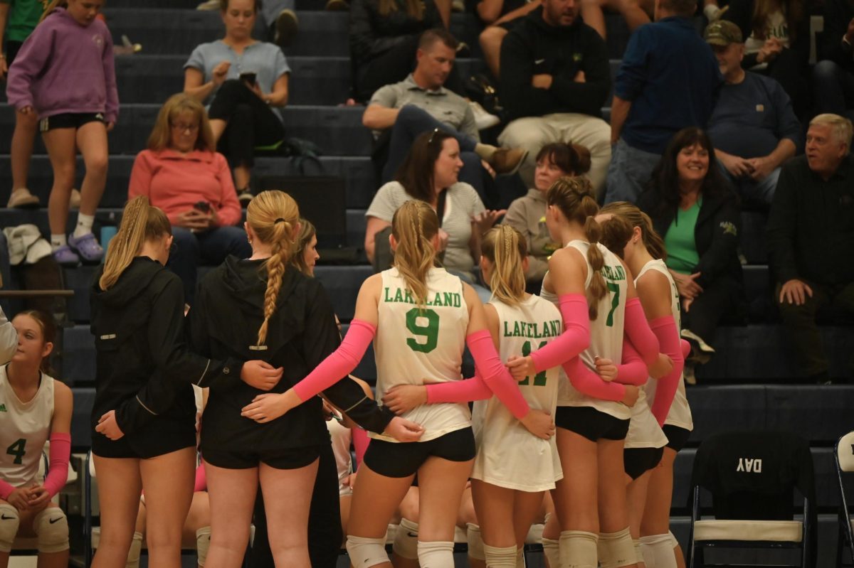 The Hawks regathering their thoughts during the Hawks game on Oct. 7 Vs. Lake City