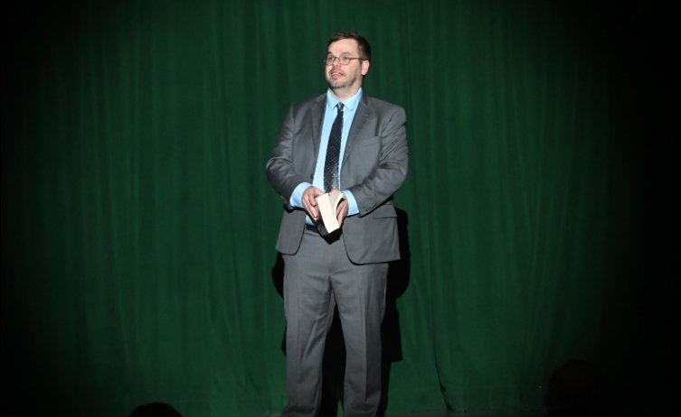 Mr. Brown introducing the play